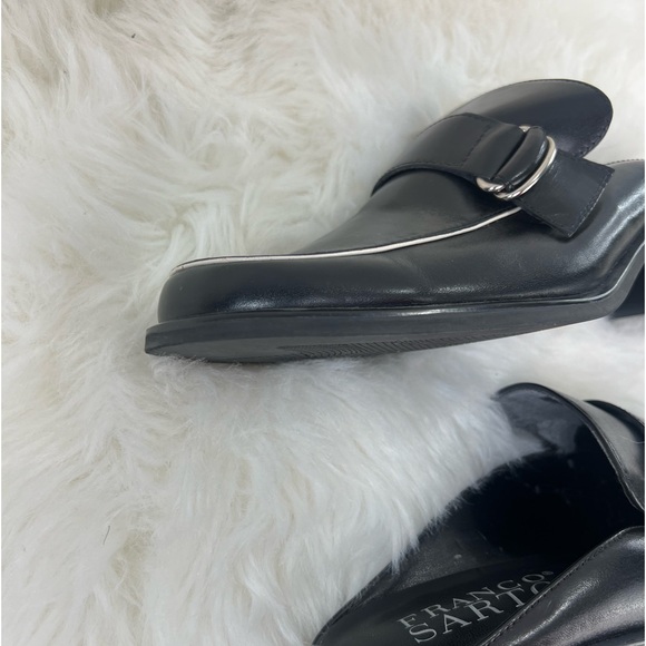 WOMENS BLACK LEATHER FRANCO Sarto MULES CLOGS  Low HEEL SHOES SIZE 7.5 M - Picture 6 of 16